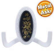 Badem10 Palmira Duvar Vestiyer Beyaz Siyah Metal Dolap Elbise Havlu Askılığı