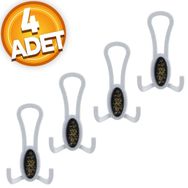 Badem10 Palmira Portmanto Beyaz Siyah Desenli 4 Adet Vestiyer Duvar Metal Dolap Elbise Askılığı