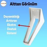 Badem10 Penta Lüks 15 cm Beyaz Baza Ayak Plastik Mobilya Kanepe Sehpa Tv Ünitesi Koltuk Ayağı
