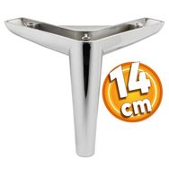Badem10 Piko Lüks 14 cm Parlak Krom Baza Mobilya Kanepe Sehpa TV Ünitesi Koltuk Ayağı