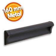 Badem10 Plus Dolap Kapak Çekmece 160 mm Mat Siyah Metal Kulp