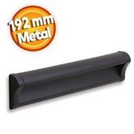 Badem10 Plus Dolap Kapak Çekmece 192 mm Mat Siyah Metal Kulp