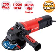 Badem10 Rodex RDX1041 Elektrikli 115 mm 125 mm 750 W Avuç Taşlama