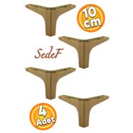 Badem10 Sedef Lüks 10 cm Açık Ceviz 4 Adet Mobilya Kanepe Sehpa TV Ünitesi Koltuk Ayağı