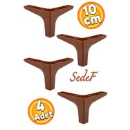 Badem10 Sedef Lüks 10 cm Ahşap Desenli 4 Adet Mobilya Kanepe Sehpa TV Ünitesi Koltuk Ayağı