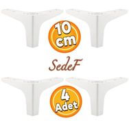 Badem10 Sedef Lüks 10 cm Beyaz 4 Adet Mobilya Kanepe Sehpa TV Ünitesi Koltuk Ayağı