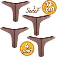 Badem10 Sedef Lüks 12 cm Ceviz Ahşap Desenli 4 Adet Mobilya Kanepe Sehpa Tv Ünitesi Koltuk Ayağı