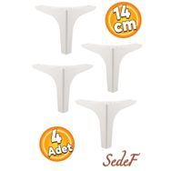 Badem10 Sedef Lüks 14 cm Beyaz 4 Adet Mobilya Kanepe Sehpa TV Ünitesi Koltuk Ayağı