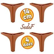 Badem10 Sedef Lüks 14 cm Kahverengi 4 Adet Mobilya Kanepe Sehpa TV Ünitesi Koltuk Ayağı