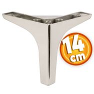 Badem10 Sedef Lüks 14 cm Parlak Krom Baza Mobilya Kanepe Sehpa TV Ünitesi Koltuk Ayağı