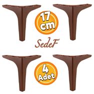 Badem10 Sedef Lüks 17 cm Ahşap Deseni Kahverengi 4 Adet Mobilya Kanepe Sehpa TV Ünitesi Koltuk Ayağı