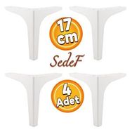 Badem10 Sedef Lüks 17 cm Beyaz 4 Adet Mobilya Kanepe Sehpa TV Ünitesi Koltuk Ayağı