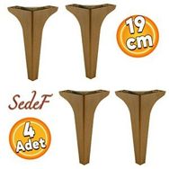 Badem10 Sedef Lüks 19 cm Koyu Ceviz Baza 4 Adet Mobilya Kanepe Sehpa TV Ünitesi Koltuk Ayağı
