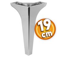 Badem10 Sedef Lüks 19 cm Parlak Krom Baza Mobilya Kanepe Sehpa TV Ünitesi Koltuk Ayağı