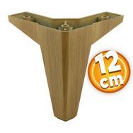 Badem10 Sedir Lüks Ahşap Desenli Açık Ceviz 12 cm Mobilya Kanepe Sehpa Baza TV Ünitesi Koltuk Ayağı