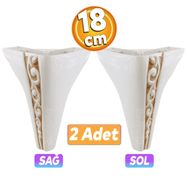 Badem10 Seher 1 Çift 18 cm Krem Baza Avangart Mobilya Kanepe Sehpa Çekyat Koltuk Ayağı