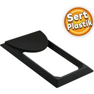 Badem10 Veyron Dörtgen Çekmece Dolap Kapak Plastik Mat Siyah Kulp