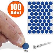 Badem10 Yapışkanlı 100 Adet Mavi Vida Kapatıcı Kapağı