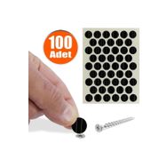 Badem10 Yapışkanlı 100 Adet Yağmur Siyahı Vida Kapatıcı Kapağı