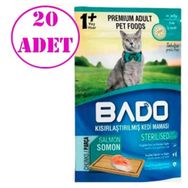 Bado 20x85 gr Kısırlaştırılmış Somonlu Kedi Yaş Maması
