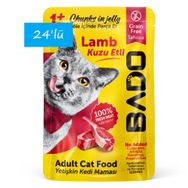 Bado 24x85 gr Kuzu Etli Yetişkin Yaş Kedi Maması