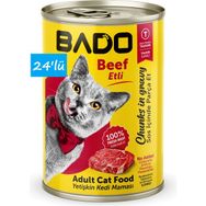 Bado Biftek Etli 24x400 gr Yaş Kedi Mama