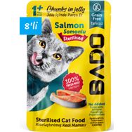 Bado Kısırlaştırılmış Yetişkin Somonlu 8x85 gr Yaş Kedi Mama