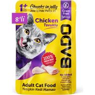 Bado Tavuk Etli Yetişkin 8x85 gr Yaş Kedi Mama