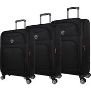 Bagacar Ultra Light Körüklü Kumaş Siyah 3'lü Valiz Seti