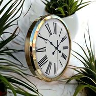 Bahat Gold Metal Çerçeveli Salon Ofis Otel 52 cm A2 Duvar Saati