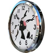 Bahat Krom Metal Çerçeveli Salon Ofis Otel 52 cm C10 Duvar Saati