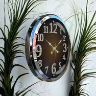 Bahat Krom Metal Çerçeveli Salon Ofis Otel 52 cm C5 Duvar Saati