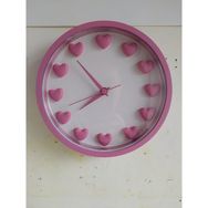 Bahat Pembe Kalpli Mutfak Çocuk Kız Odası Ofis 22 cm B2 Duvar Saati