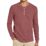 Baiwang Waffle Henley Uzun Kollu Gül Kahverengi Erkek T-shirt