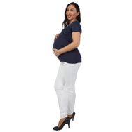 Balins Slim Fit 5 Cepli Micro Ribana Kumaş Beyaz Renk Hamile Pantolon