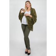 Balins Slim Fit 5 Cepli Micro Ribana Kumaş Haki Renk Hamile Pantolon