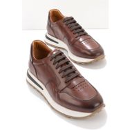 Bambi E01901622403 Kahve Siyah Leather Erkek Sneaker
