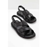 Bambi E05804024103 Siyah Leather Erkek Sandalet