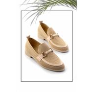 Bambi K01225020482 Bej Triko Kadın Loafer Ayakkabı