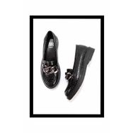 Bambi K01257067011 Siyah Rugan Kadın Loafer Ayakkabı