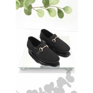 Bambi K0132030208210 Siyah Triko Kadın Loafer Ayakkabı