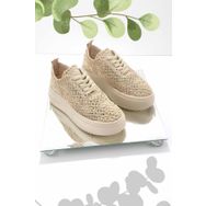Bambi K01320302216 Bej Örgü Kadın Casual Ayakkabı