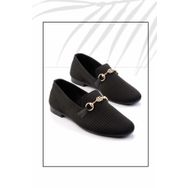 Bambi K01320302682 Siyah Triko Kadın Loafer Ayakkabı