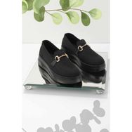 Bambi K01320425182 Siyah Triko Kadın Loafer Ayakkabı