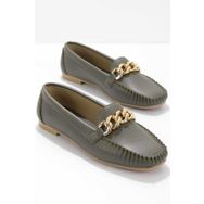 Bambi K01542122009 Haki Kadın Loafer Ayakkabı