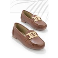 Bambi K01542166609 Taba Kadın Loafer Ayakkabı
