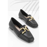 Bambi K01641166109 Siyah Kadın Loafer Ayakkabı