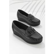 Bambi K01797002109 Siyah Kadın Loafer Ayakkabı