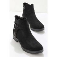Bambi K02216011702 Siyah Süet Kadın Bot