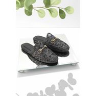 Bambi K04292766916 Siyah Örgü Kadın Terlik